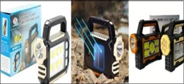 LED Solar Emergency Rechargeable Light